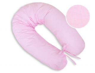 Poduszka dla kobiet w ciąży, ciążowa, do spania i karmienia - Paseczki różowe