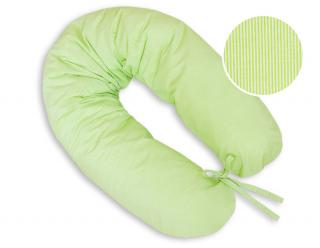 Poduszka dla kobiet w ciąży, ciążowa, do spania i karmienia - Paseczki zielone