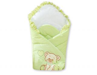 Rożek dla niemowląt usztywniany MY SWEET BABY- Miś z kokardką zielony