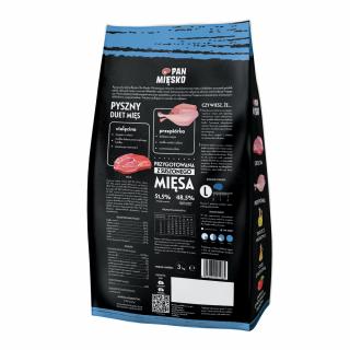 Pan Mięsko cielęcina z przepiórką dla szczeniąt chrupki L 3kg
