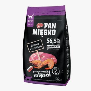 Pan Mięsko karma sucha dla kota Cielęcina z krewetkami S 10kg