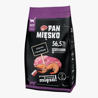 Pan Mięsko karma sucha dla kota Cielęcina z krewetkami S 5kg