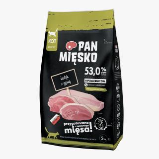 Pan Mięsko karma sucha dla kota Indyk z gęsią S 5kg