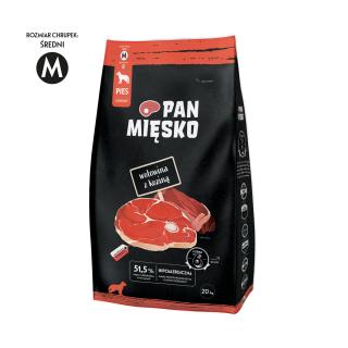 Pan Mięsko wołowina z koziną chrupki M 20kg