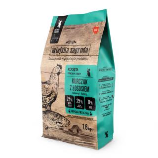 Wiejska Zagroda karma sucha dla kota Kurczak z łososiem kocięta 1,6 kg