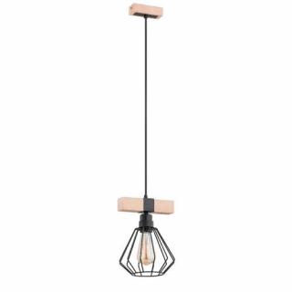 Alfa Fibia 6061201/40 lampa wisząca zwis 1x60W E27 czarny/drewno