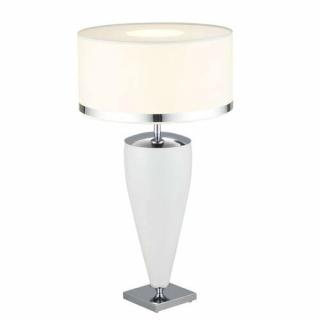 Argon Lorena 366 lampa lampka biurkowa stołowa nocna do sypialni tradycyjna klosz mała 60W E27 srebrna - wysyłka w 24h