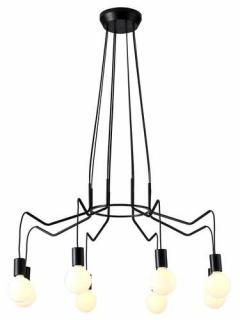 Candellux Basso 38-71057 lampa wisząca zwis 8x40W E27 czarny mat