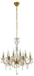 Candellux Maria Teresa 38-94653 lampa wisząca sufitowa żyrandol pałacowy świecznik świeczki świece kryształy rustykalna 8 ramion E14 98x40W złota