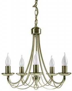 Candellux Muza 35-69170 lampa wisząca sufitowa żyrandol pałacowy świecznik świeczki świece rustykalna 5 ramion E14 5x40W patyna - wysyłka w 24h