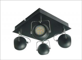 Candellux Tony 98-25036 plafon lampa sufitowa 4x3W GU10 LED czarny mat
