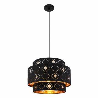 Globo Abbey 15448H1 lampa wisząca zwis 1x60W E27 czarna/złota - wysyłka w 24h