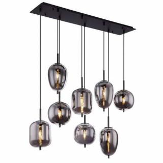 Globo Blacky 15345-8 lampa wisząca zwis 8x40W E14 czarna/grafitowa