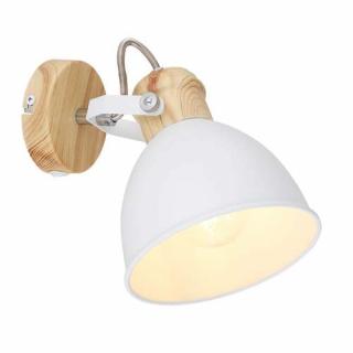 Globo Wiho 54018-1 kinkiet lampa ścienna 1x40W E27 biały/drewniany