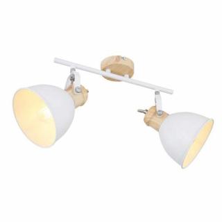 Globo Wiho 54018-2 kinkiet lampa ścienna 2x40W E27 biały/drewniany