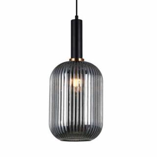 Italux Antiola PND-5588-1L-BK+SG lampa wisząca zwis 1x40W E27 czarny/dymiony