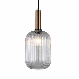 Italux Antiola PND-5588-1L-BRO+CL lampa wisząca zwis 1x40W E27 mosiężny/przezroczysty