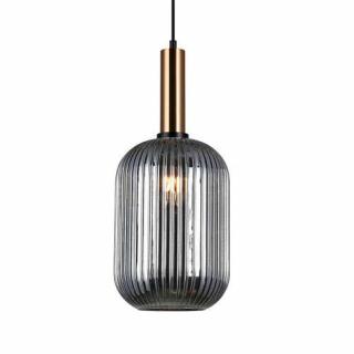 Italux Antiola PND-5588-1L-BRO+SG lampa wisząca zwis 1x40W E27 mosiężny/dymiony