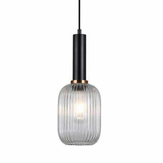 Italux Antiola PND-5588-1M-BK+CL lampa wisząca zwis 1x40W E27 czarny/przezroczysty