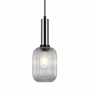 Italux Antiola PND-5588-1M-SC+CL lampa wisząca zwis 1x40W E27 nikiel satynowany/przezroczysty