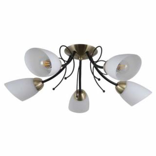 Italux Cristina PND-6706-5 plafon lampa sufitowa 5x40W E27 czarna / biała / brąz antyczny