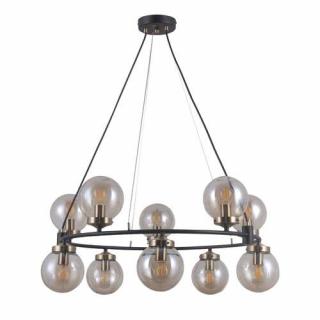 Italux Galvez PND-28622-10A lampa wisząca zwis 10x5W E14 bursztynowa/czarna