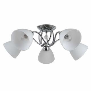 Italux Lugano PND-5643-5 lampa wisząca zwis 5x40W E27 chrom/biała