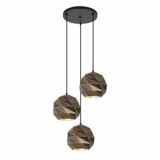 Italux Palermo PND-2424-3S-GR+GD lampa wisząca zwis 3x40W E27 antracyt