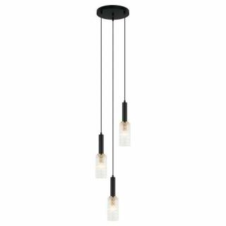 Italux Perola PND-43363-3 BK+BR lampa wisząca zwis 3x40W E14 czarna/złota