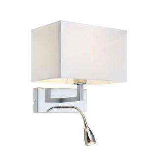 Kinkiet lampa ścienna zewnętrzna Markslojd Savoy 1x60W E27+1x3W LED chrom/biały 106307