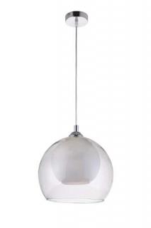 Krislamp Loko KR 399-1L lampa wisząca zwis 1x40W E27 transparentna/chrom - wysyłka w 24h