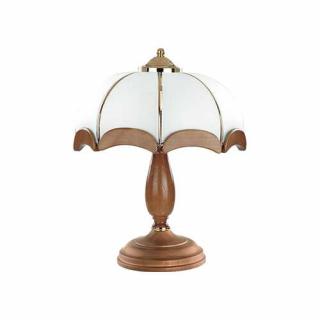 Lampa stołowa Alfa Sikorka 769 lampka oprawa 2x40W E14 biała matowa/złota/buk