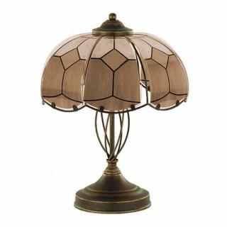 Lampa stołowa Alfa Witraż 10658 oprawa 2x40W E14 patyna, brąz - wysyłka w 24h