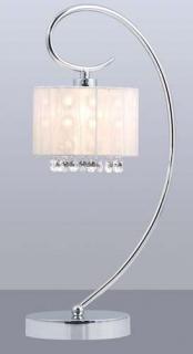 Lampa stołowa Italux Span MTM1583/1 WH 1x40W E14 chrom/kryształ/biała