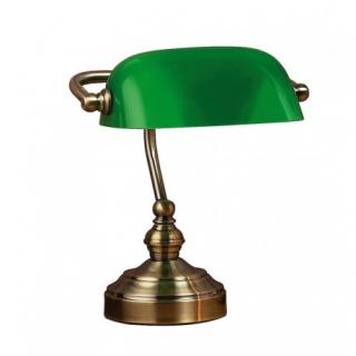 Lampa stołowa Markslojd Bankers 105930 1x40W E14 patyna - zielona