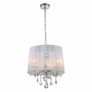 Lampa wisząca Italux Cornelia MDM-2572/3 W zwis kryształki 3x60W E14 chrom/kryształ/biały