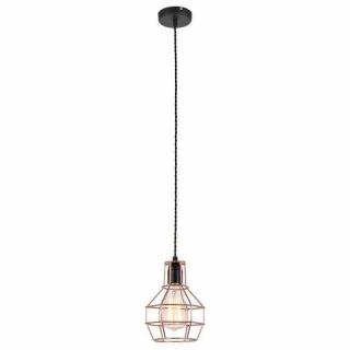 Lampa wisząca Italux Perifo MDM-2272/1 BK+COP druciana zwis 1x60W E27 czarny / miedziany - wysyłka w 24h