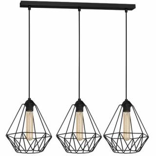 Lampa wisząca Luminex Basket New 8063 lampa druciana diament 3x60W E27 czarna - wysyłka w 24h