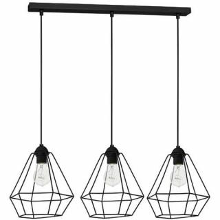 Lampa wisząca zwis żyrandol Luminex Alma 3x60W E27 czarna 8968