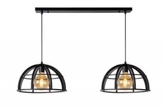 Lucide Dikra 76464/02/30 lampa wisząca zwis 2x60W E27 czarna