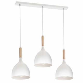 Luminex Noak wood 1196 lampa wisząca zwis 3x60W E27 biały / brązowy - wysyłka w 24h