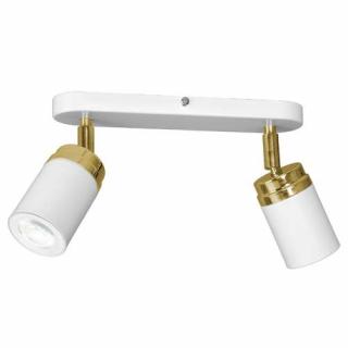 Luminex Reno 5155 listwa plafon lampa sufitowa spot 2x8W GU10 biały złoty - wysyłka w 24h