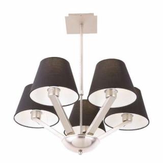 Maxlight Orlando 5103/5A BK/NM lampa wisząca zwis 5x40W E27 czarna/satyna