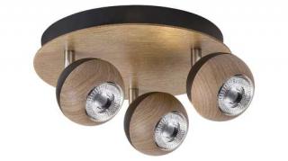 Rabalux Arthur 5615 plafon lampa sufitowa spot 3x35W Gu10 czarny/dąb