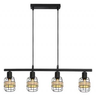 Rabalux Indiana 5284 lampa wisząca zwis 4x25W E14 czarna