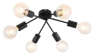 Rabalux Lamar 3990 plafon lampa sufitowa 6x40W E27 czarny