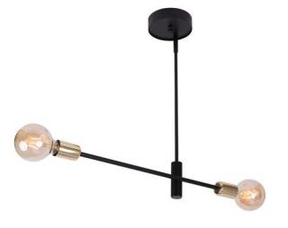 Sigma Onyx 2 31924 plafon lampa sufitowa 2x60W E27 czarny / złoty