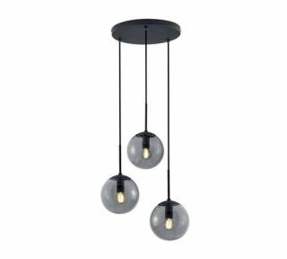 Trio Balini 308590342 lampa wisząca zwis 3x28W E14 antracytowa/dymiona