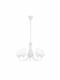 Trio Cortez 110600531 lampa wisząca zwis 5x28W E14 biały mat