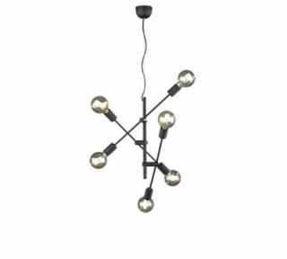 Trio Cross 306700602 lampa wisząca zwis 6x28W E27 czarna